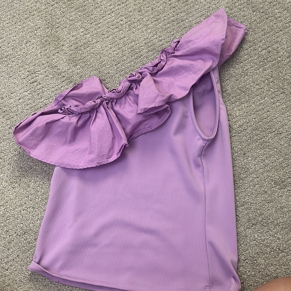 TCEC ONE SHOULDER RUFFLE SHIRT - Picture 4 of 4